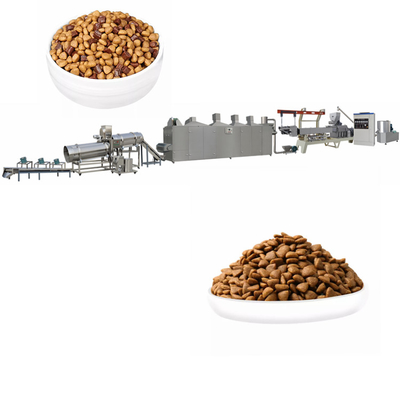 خط إنتاج أغذية الحيوانات الأليفة الجافة الأوتوماتيكية 70kw سعة كبيرة