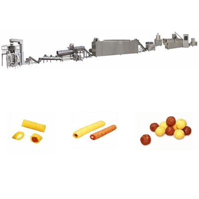 خط إنتاج دقيق الذرة نفخة الحبوب 150 كجم / ساعة آلة بثق الطعام للوجبات الخفيفة